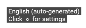 Image showing captions in English with the word auto-generated appearing in parentheses.